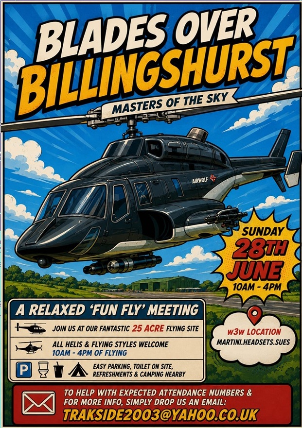Blades Over Billingshurst 2026 (Incorporating SE BMFA Scale Heli Comp) @ Horsham R/C Model Club